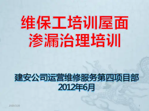 运营四部屋面渗漏治理教材PPT课件