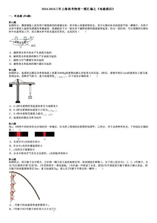 2024-2024三年上海高考物理一模汇编之《电磁感应》
