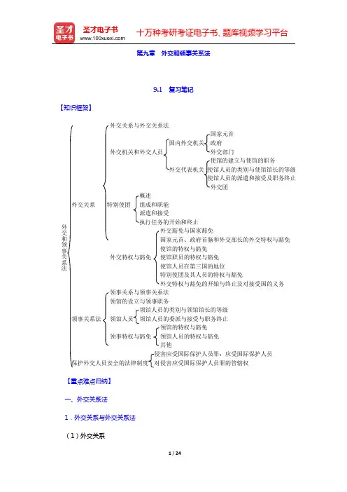 程晓霞《国际法》复习笔记和课(章)后习题详细分析与解答(第九章 外交和领事关系法)【圣才出品】