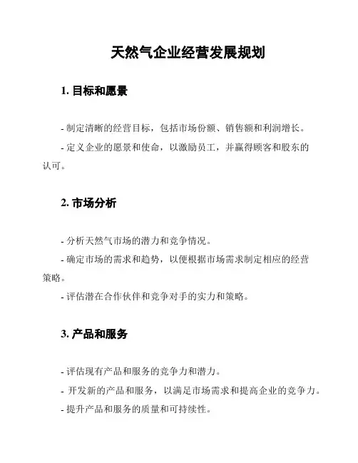 天然气企业经营发展规划