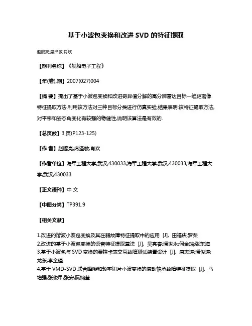 基于小波包变换和改进SVD的特征提取