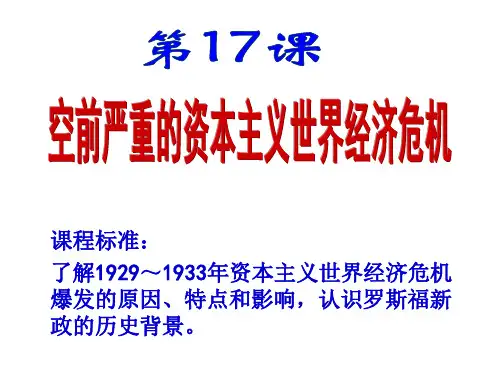 人教版高中历史必修二 第17课 空前严重的资本主义世界经济危机 课件 (共17张PPT)