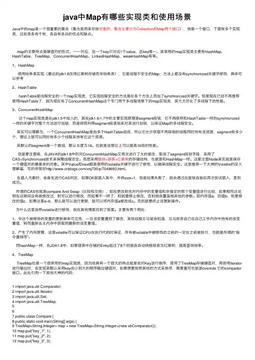 java中Map有哪些实现类和使用场景