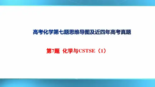 高考化学第7题化学与传统文化、化学与生活化学与生活  思维导图及近四年高考真题  PPT版 可编辑修改 有动画