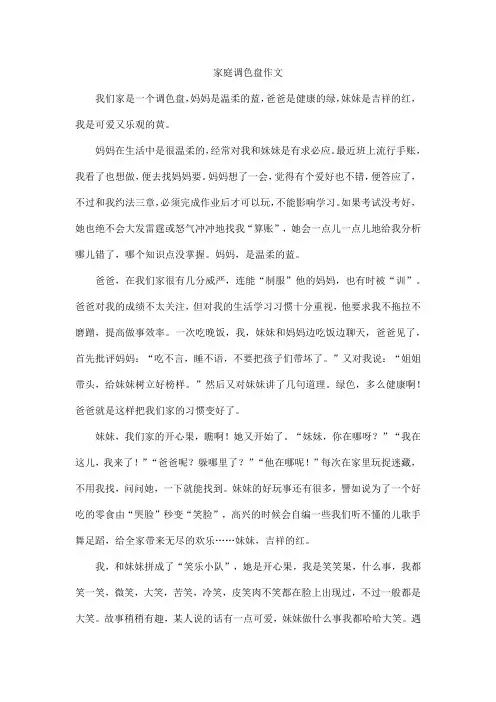 家庭调色盘作文