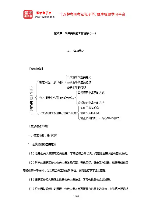 张克非《公共关系学》笔记和课后习题详解(公共关系的工作程序(一))【圣才出品】