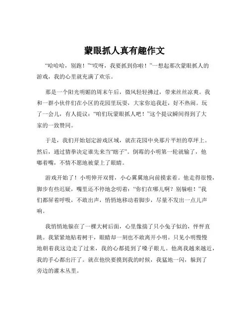 蒙眼抓人真有趣作文