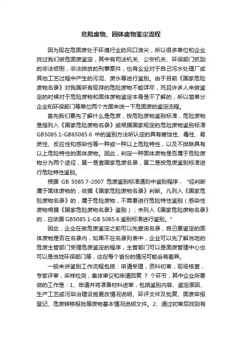 危险废物、固体废物鉴定流程