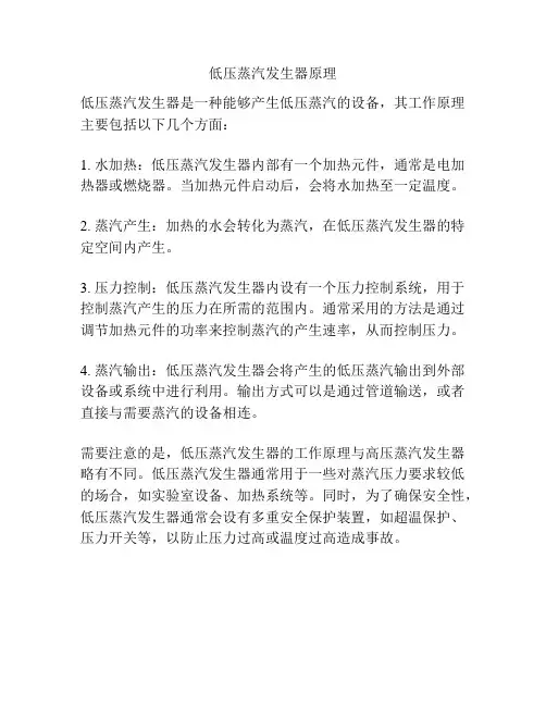 低压蒸汽发生器原理