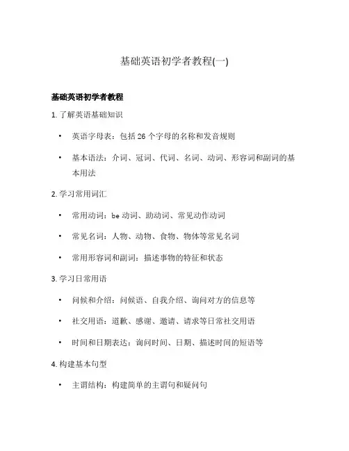 基础英语初学者教程(一)