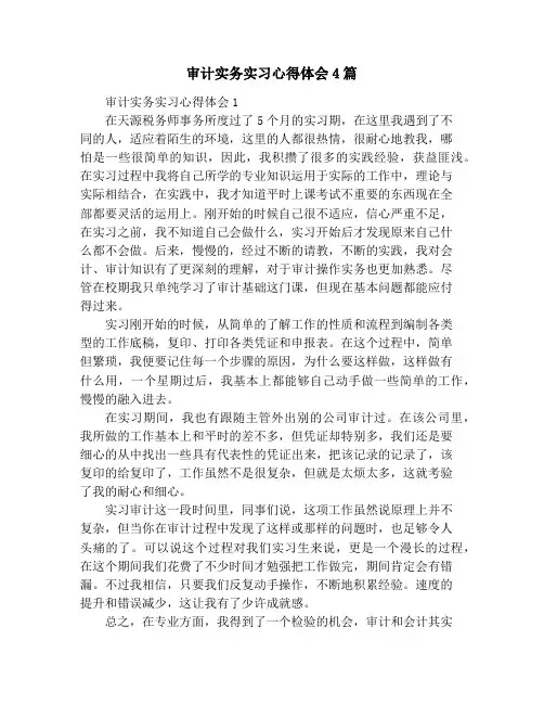 审计实务实习心得体会4篇