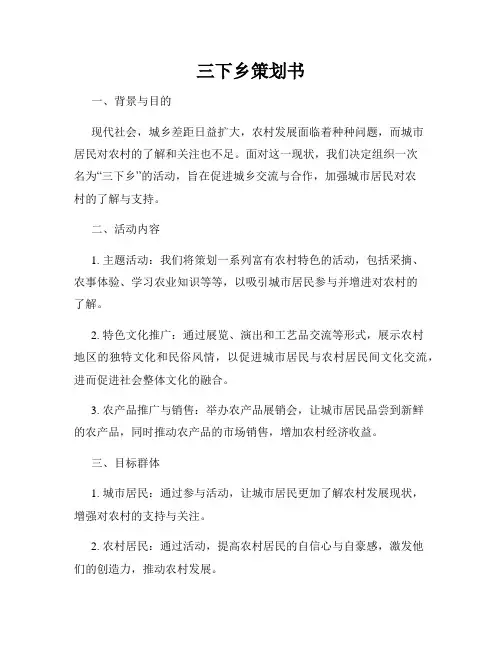 三下乡策划书