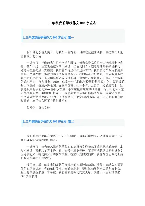 三年级我的学校作文300字左右