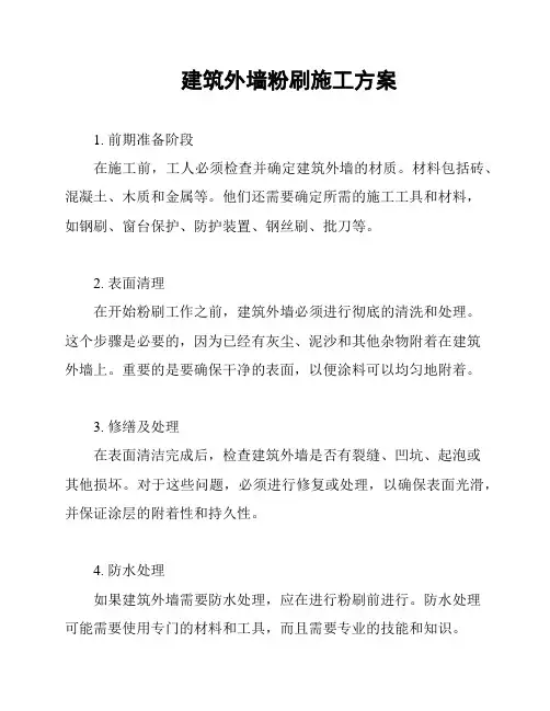 建筑外墙粉刷施工方案