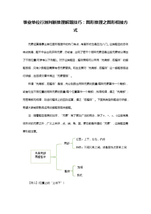 事业单位行测判断推理解题技巧：图形推理之图形相接方式