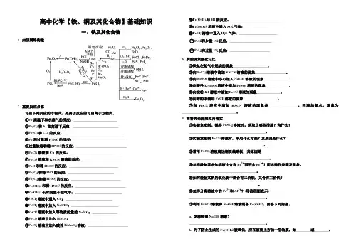 高中化学【铁、铜及其化合物】基础知识
