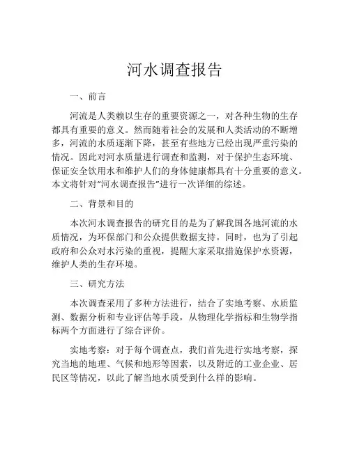 河水调查报告