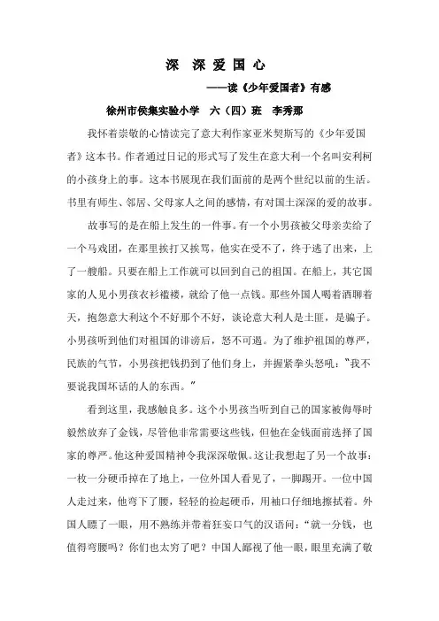 读《少年爱国者》有感