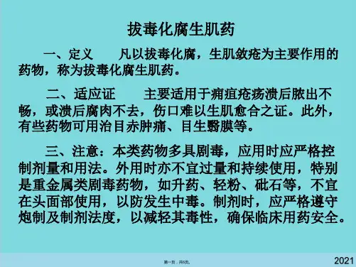 拔毒化腐生肌药(共6张PPT)