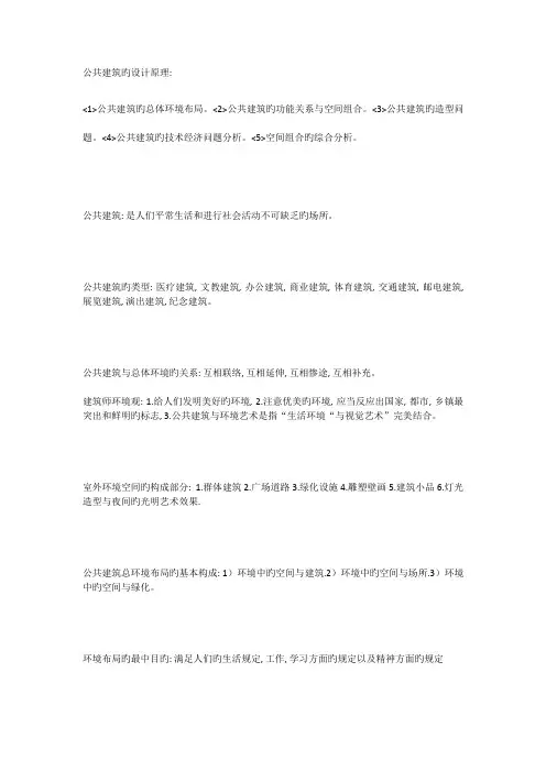 建筑设计原理考试资料