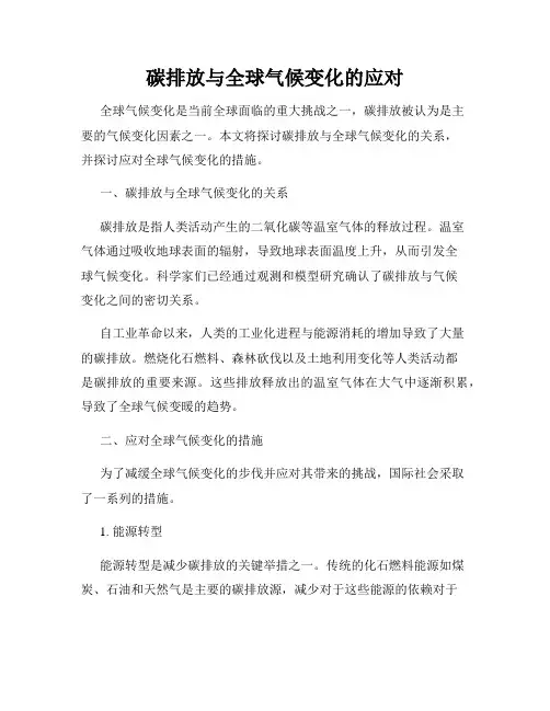碳排放与全球气候变化的应对