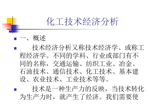 化工技术经济分析PPT课件