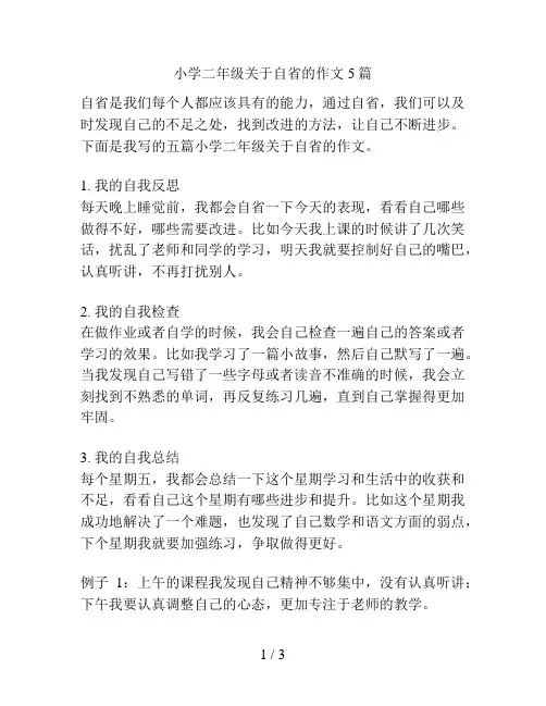 小学二年级关于自省的作文5篇