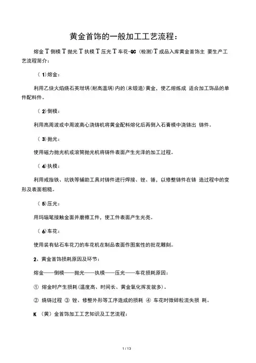 黄金工艺介绍