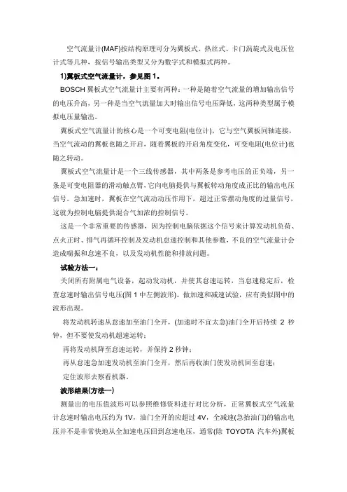 空气流量计波形分析