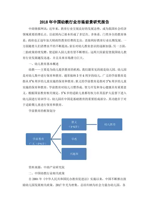 2018年中国幼教行业市场前景研究报告
