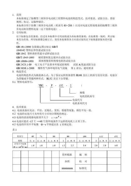工程塑料风扇技术条件介绍