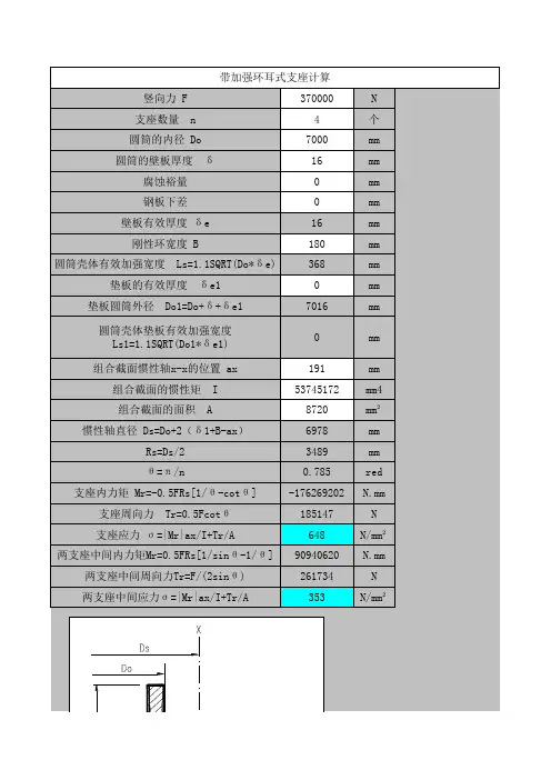耳式支座计算