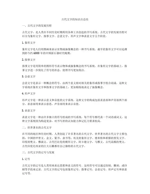 古代文字的知识点总结