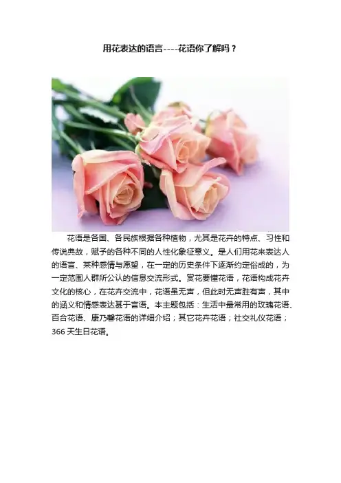 用花表达的语言----花语你了解吗？