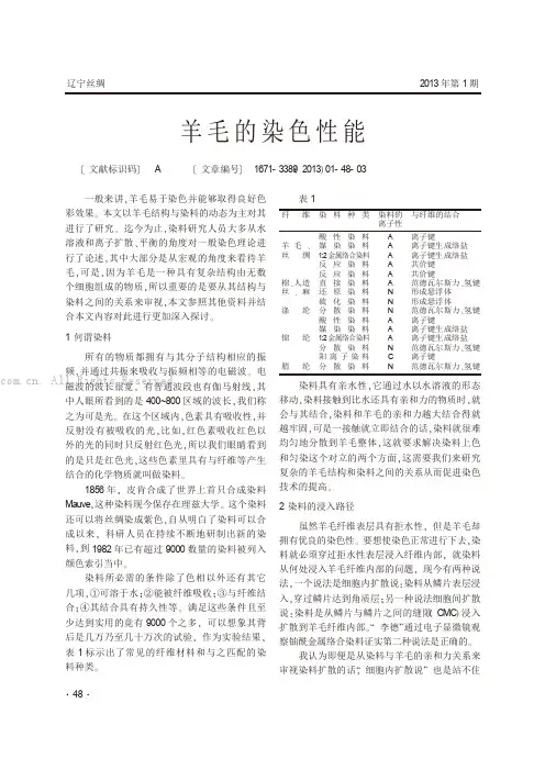 羊毛的染色性能