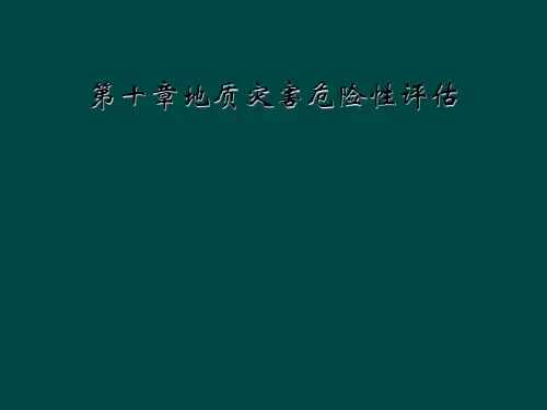 第十章地质灾害危险性评估