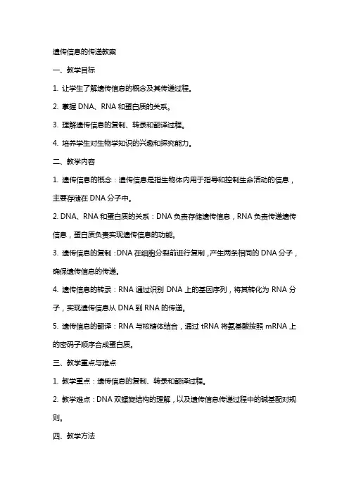 遗传信息的传递教案