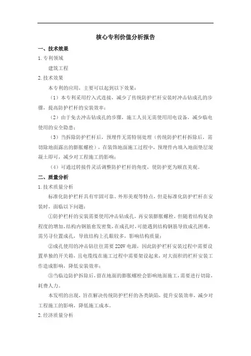 核心专利价值分析报告