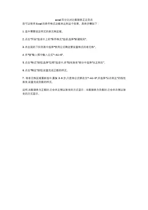 excel百分比对比数据条正左负右