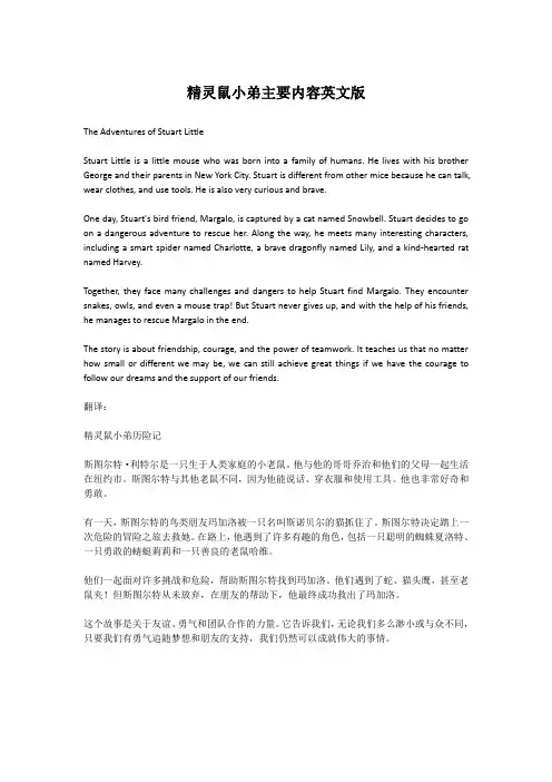 精灵鼠小弟主要内容英文版