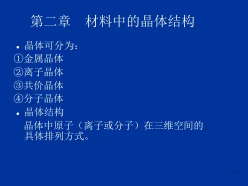 第二章 材料中晶体结构知识讲解