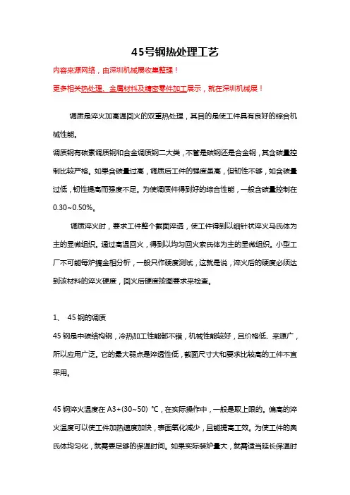 45号钢热处理工艺【详情】