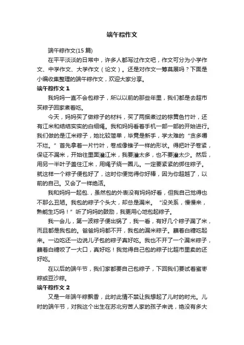 端午粽作文（15篇）