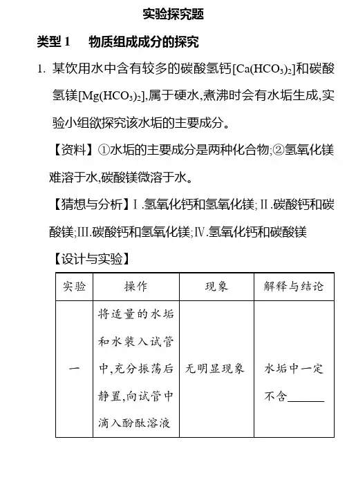 2018年中考化学压轴题库-实验探究题15道