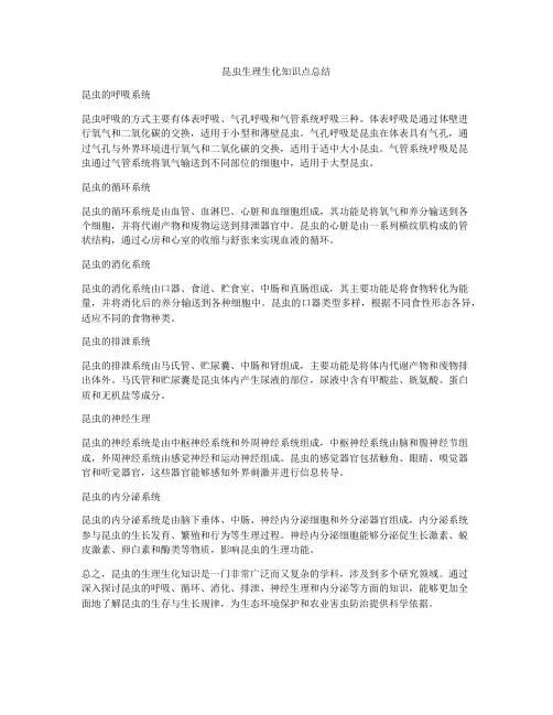 昆虫生理生化知识点总结