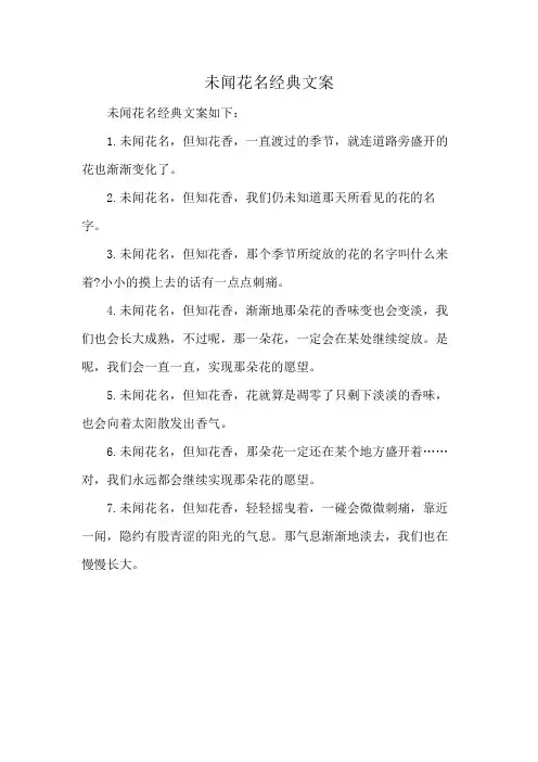 未闻花名经典文案