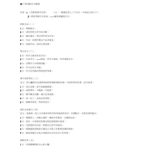 22个通用胜任力模型