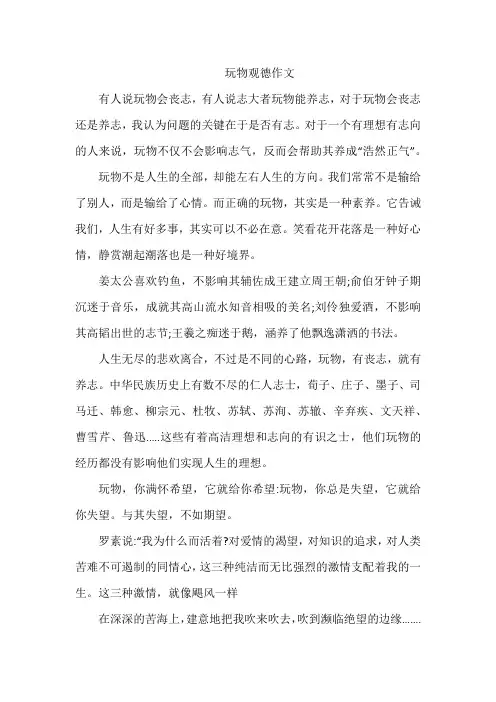 玩物观德作文