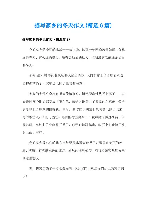 描写家乡的冬天作文(精选6篇)