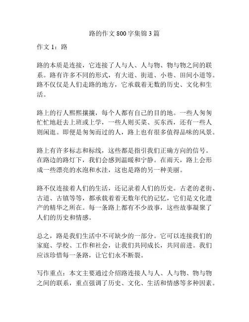 路的作文800字集锦3篇